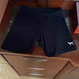 Pink small black biker shorts